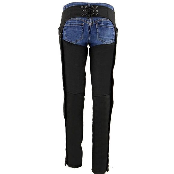 Milwaukee Leather SH1956 Women's 'Winged' Black And Pink Chaps • small - Picture 3 of 9